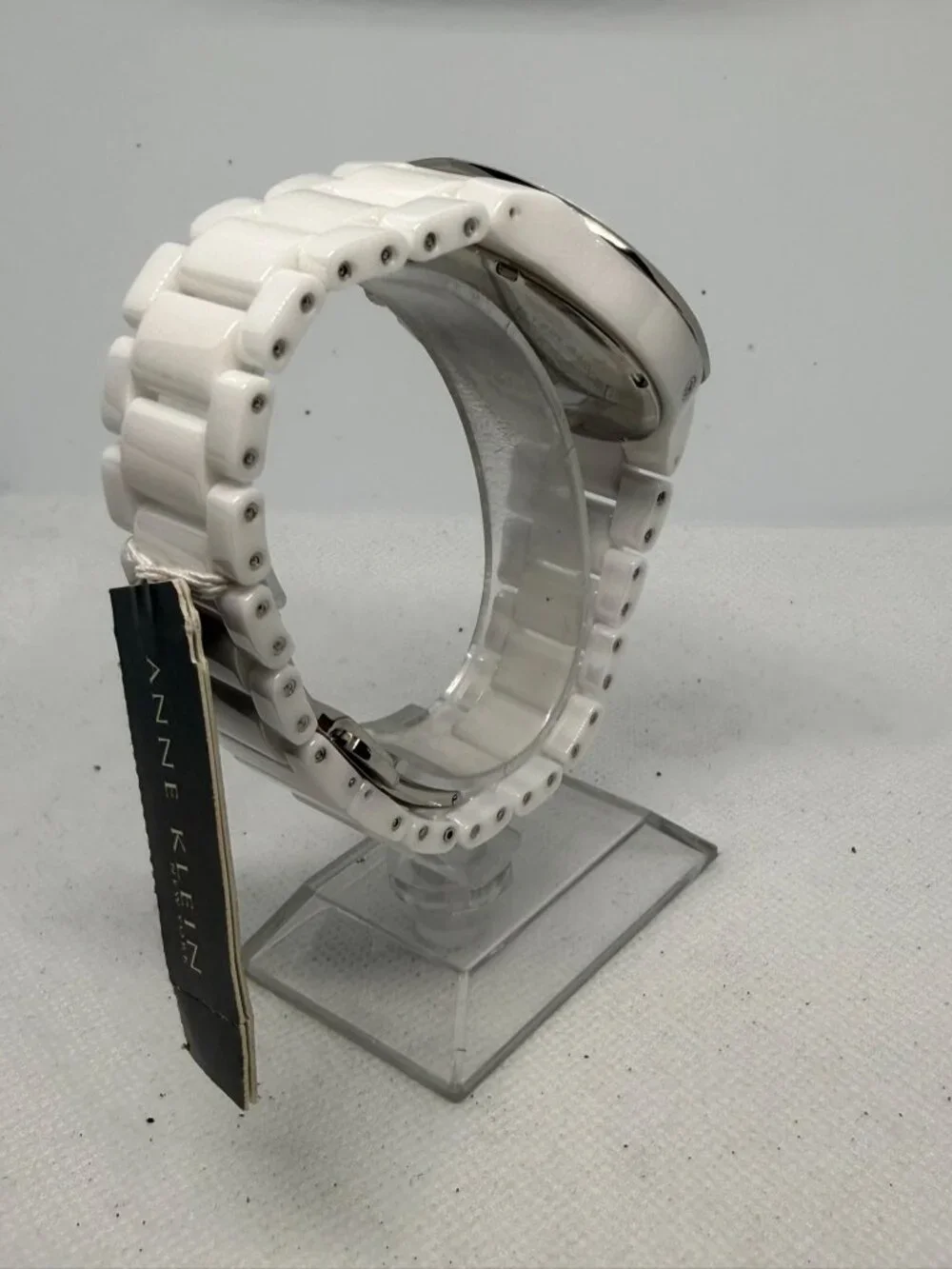 Anne Klein 12/1979WMWB Women's 40mm White Ceramic MOP Dial Swiss Quartz Watch